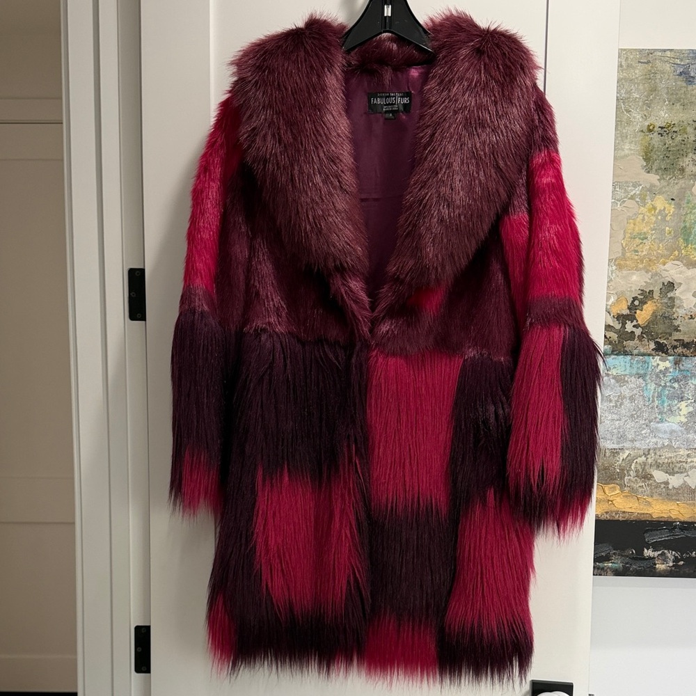 Fabulous Furs Women's Burgundy and Black Teddy Jacket
